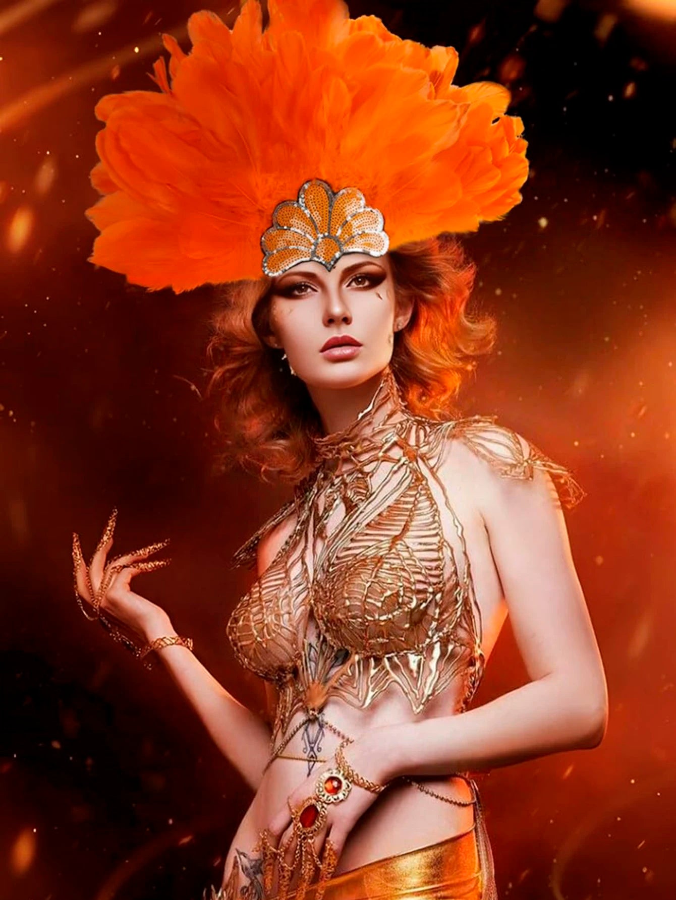 Headdress Plumes Multicolores