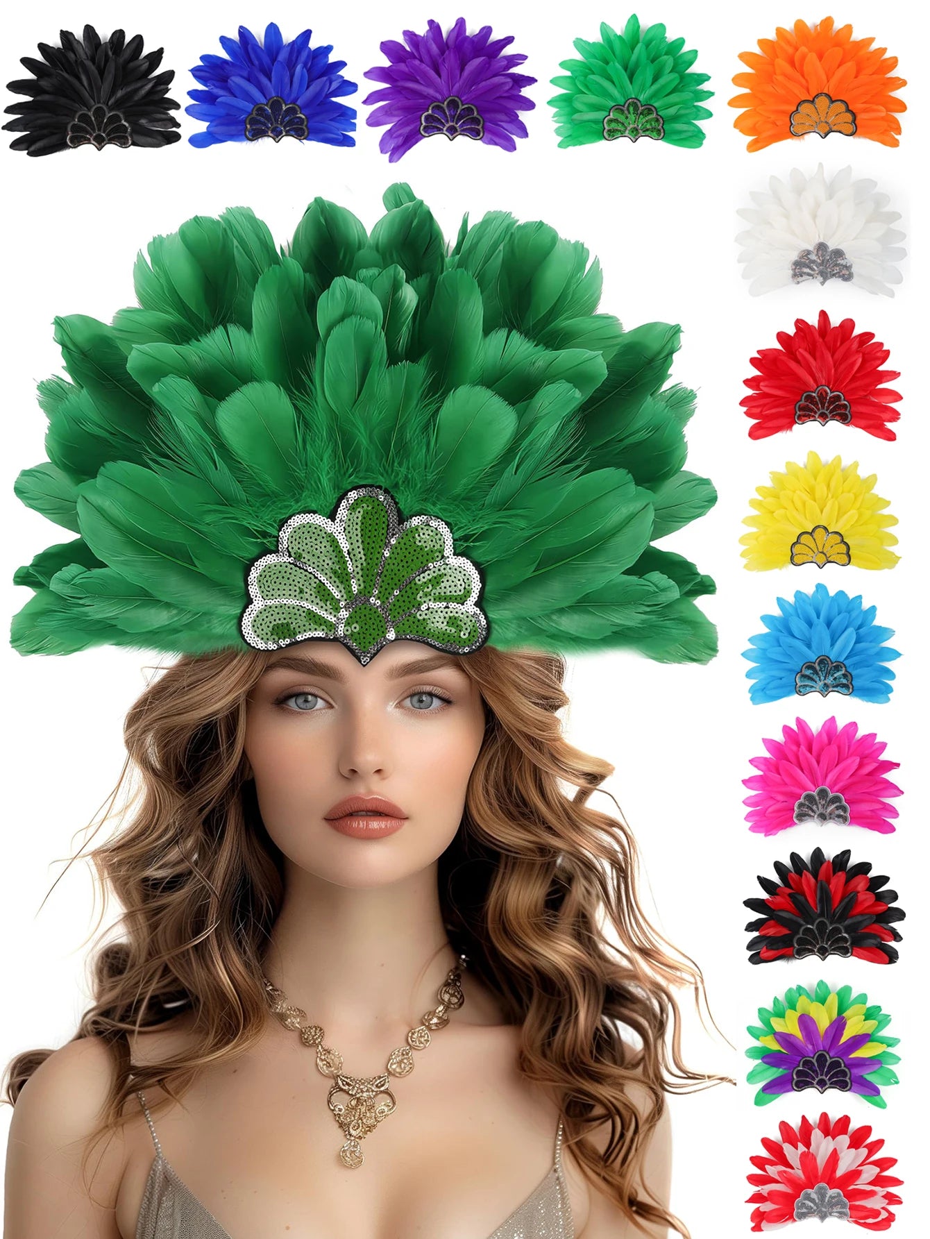 Headdress Plumes Multicolores