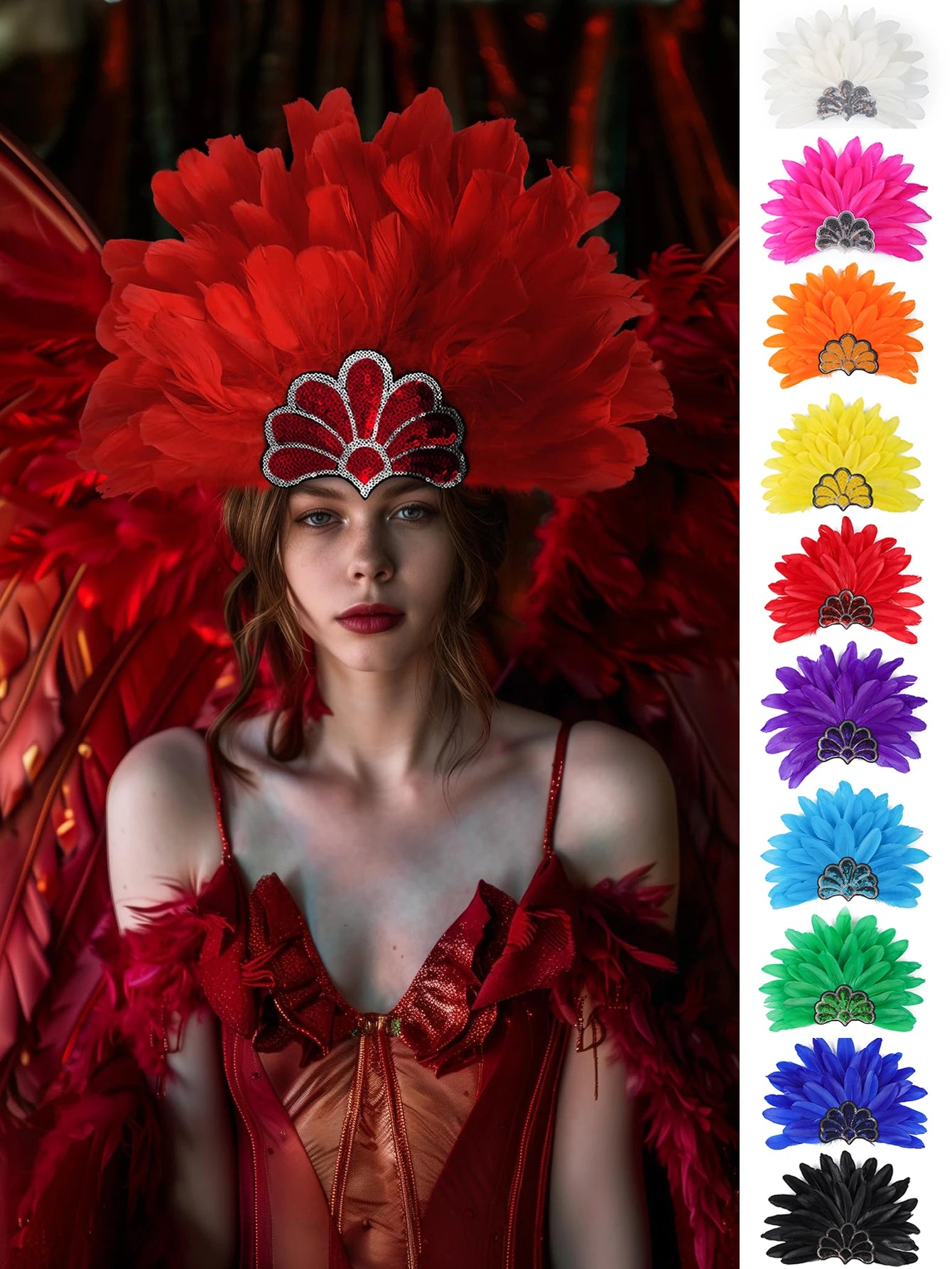 Headdress Plumes Multicolores